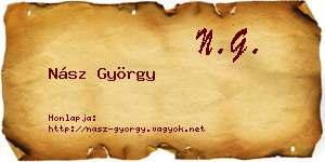 Nász György névjegykártya